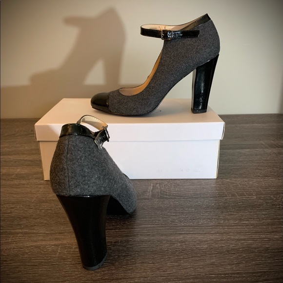 Nine West ladies heels, grey suede, size 9.5, heel 4”. - Picture 2 of 6